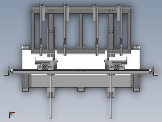 BJC1220双端裁板锯三维模型图俯视缩略图