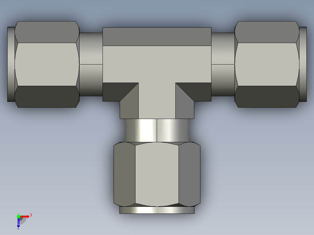 卡套式工业通用硬管接头8_jbu-s俯视图
