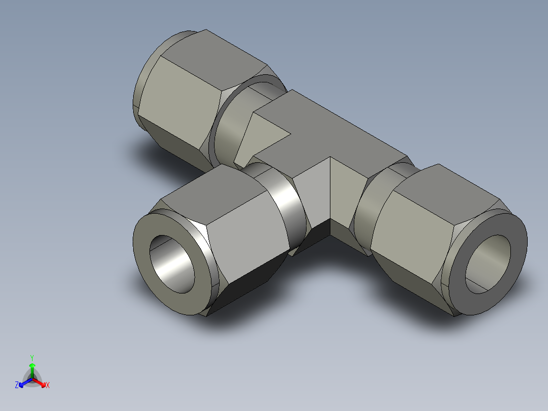 卡套式工业通用硬管接头8_jbu-s正等轴测图