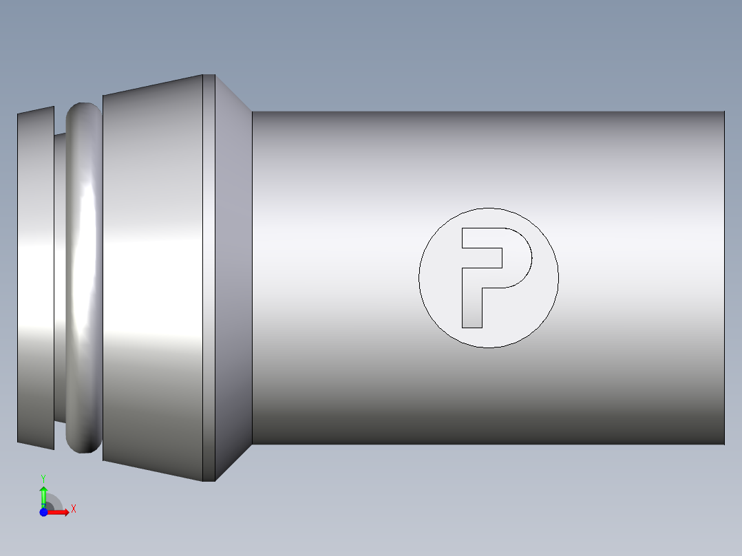 卡套式工业通用硬管接头EO_Weld_nipple__orbital__SKA18X2ORB71前视图
