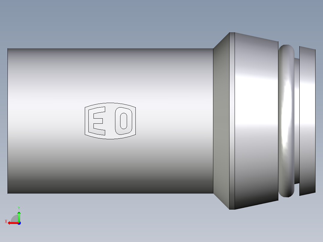 卡套式工业通用硬管接头EO_Weld_nipple__orbital__SKA18X2ORB71后视图