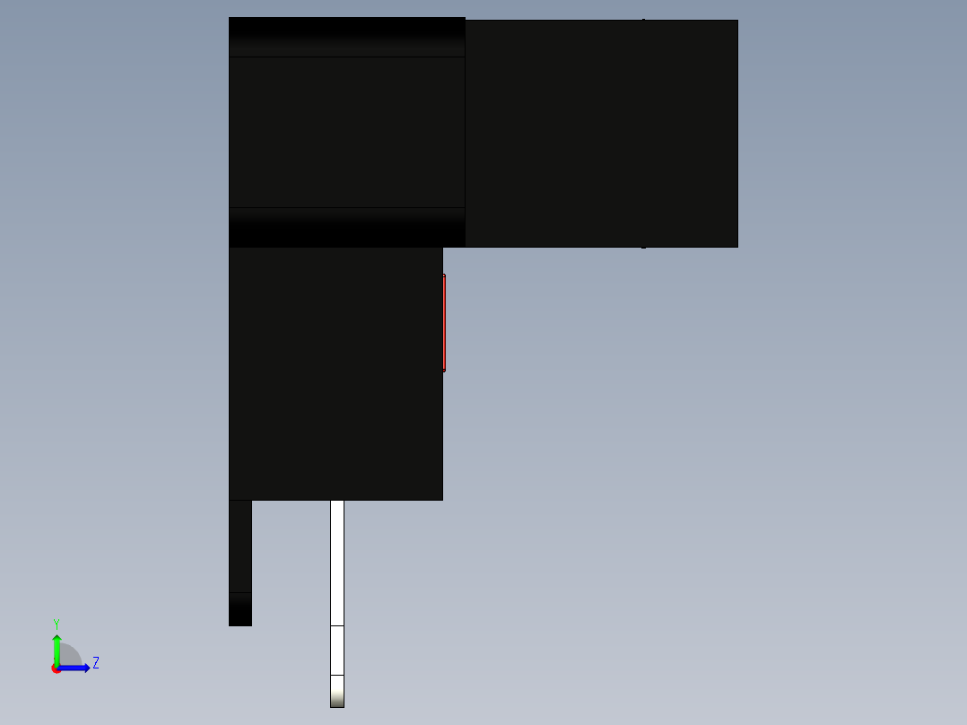 槽型光电传感器LU681_3D左视图