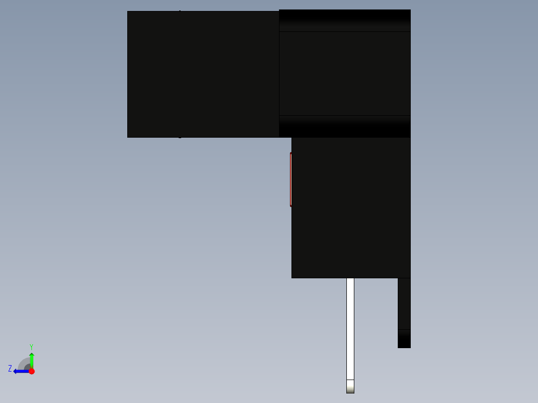 槽型光电传感器LU681_3D右视图