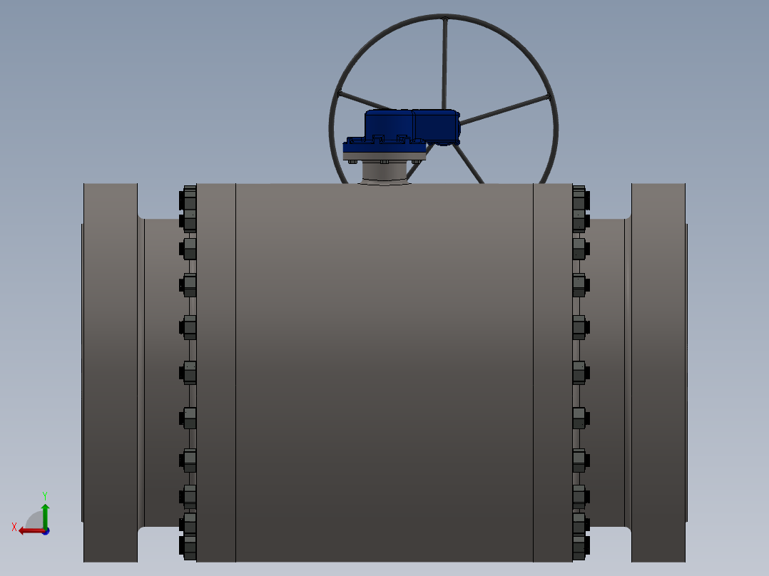 球阀22英寸后视图