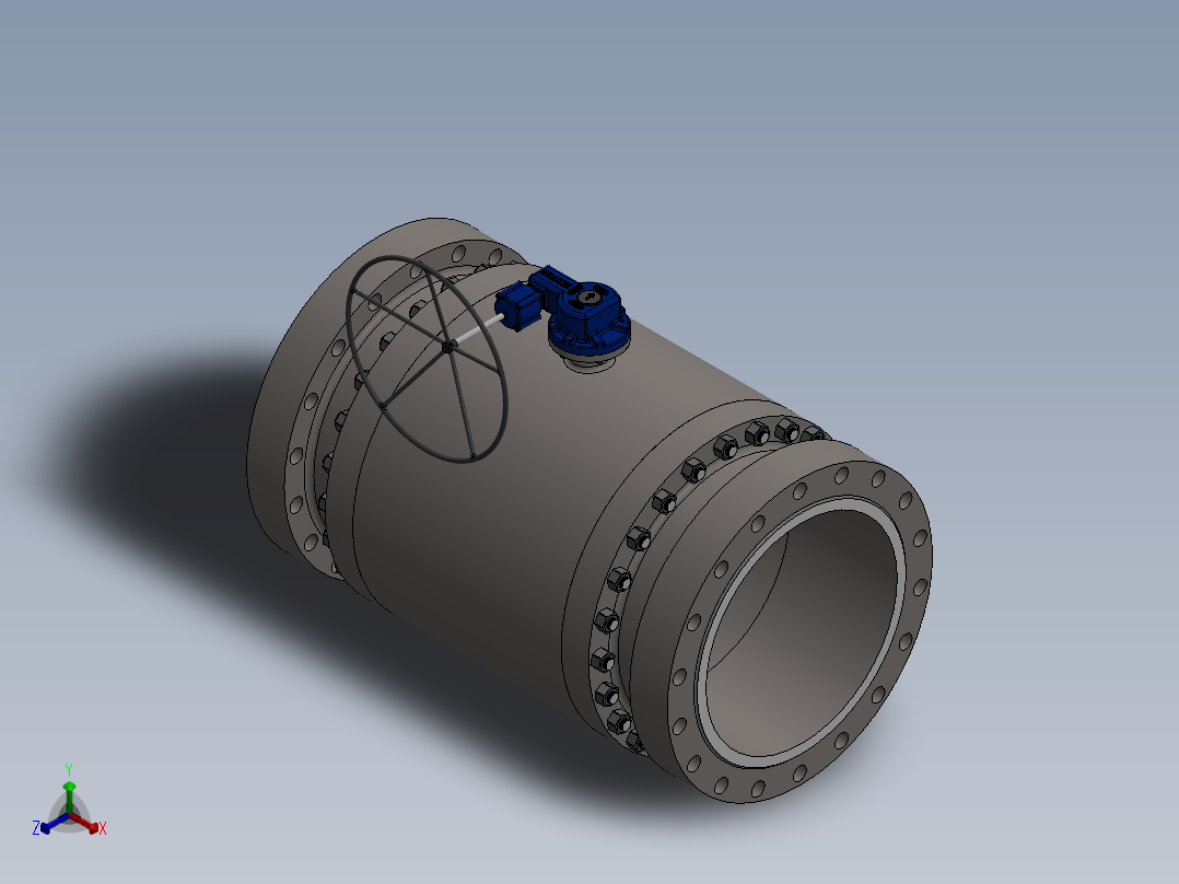 球阀22英寸正等轴测图