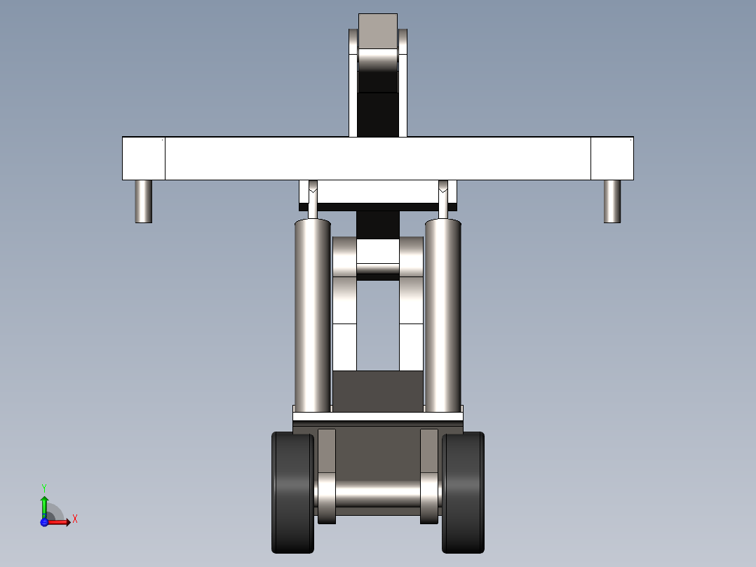 到达堆垛机前视图