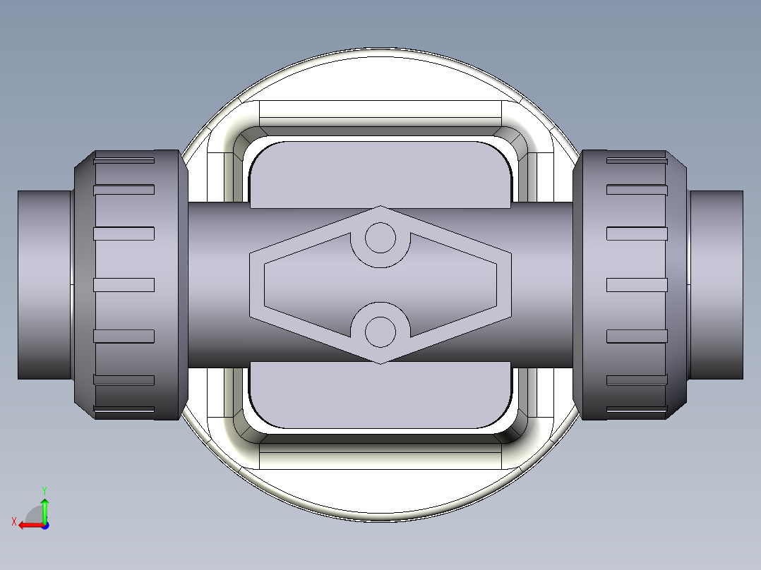 4DKMUIVCP NO-DA 气动隔膜阀、常开型双作用，女性联盟结束，公制系列PVC-U后视图