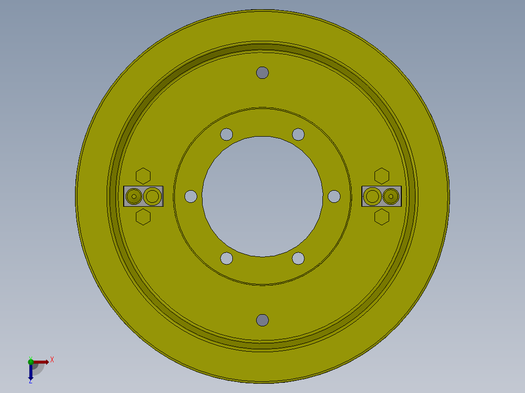 1G051--比亚迪F3制动器的设计（带三维proe，UG，SolidWorks过程截图）俯视图