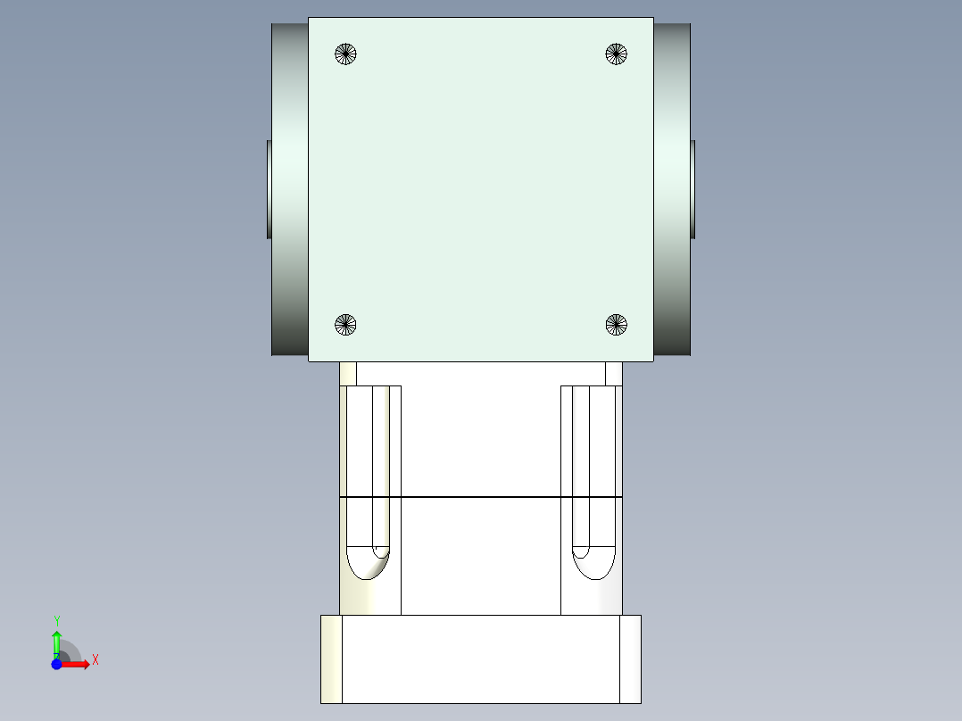 换向器PW140双孔 PGH115-L1 22-110-145-M8.stp前视图