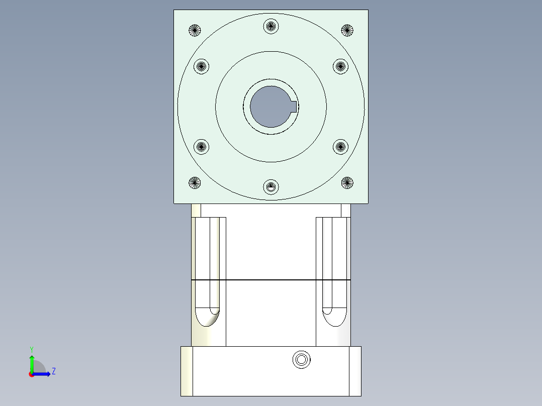 换向器PW140双孔 PGH115-L1 22-110-145-M8.stp左视图
