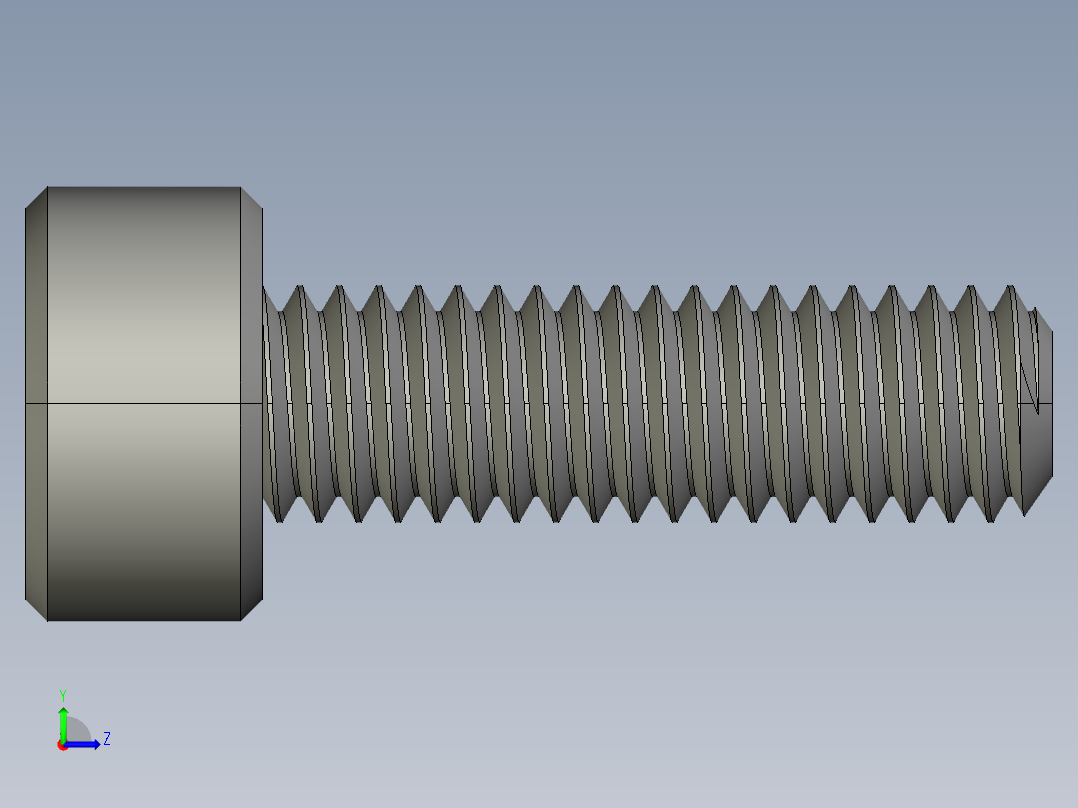 M3 x 0.5mm Thread 10mm LONG SOCKET HEAD CAP SCREW.STEP左视图
