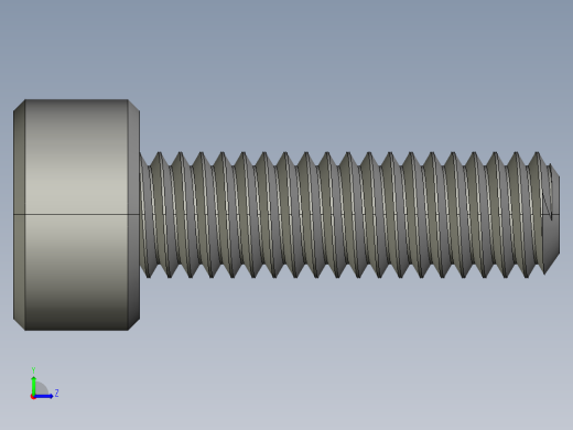 M3 x 0.5mm Thread 10mm LONG SOCKET HEAD CAP SCREW.STEP左视缩略图