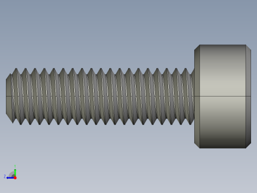 M3 x 0.5mm Thread 10mm LONG SOCKET HEAD CAP SCREW.STEP右视缩略图