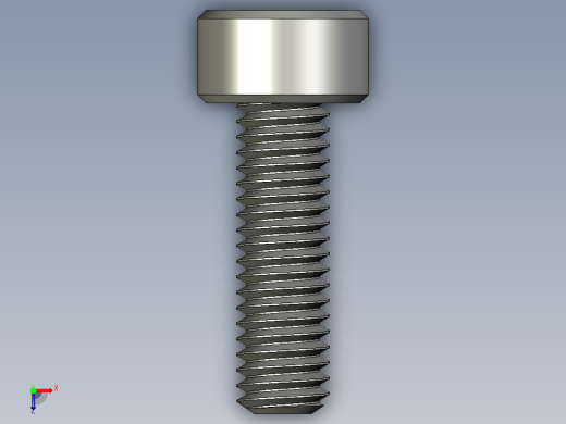 M3 x 0.5mm Thread 10mm LONG SOCKET HEAD CAP SCREW.STEP俯视缩略图
