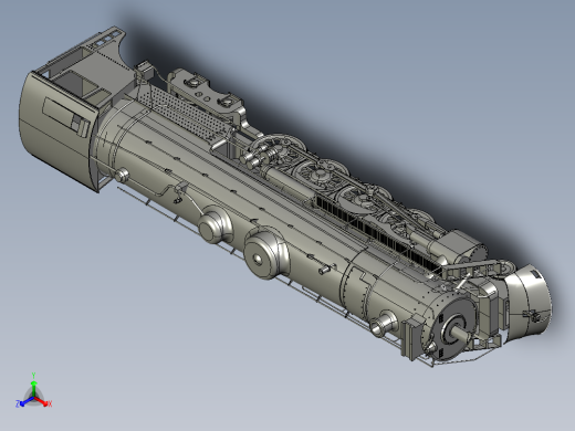 蒸汽机车正等轴测缩略图