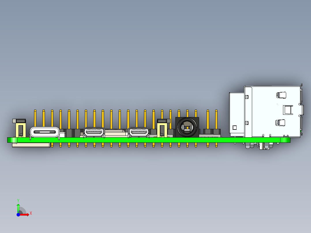 树莓派型号 3 4 +冷却前视图
