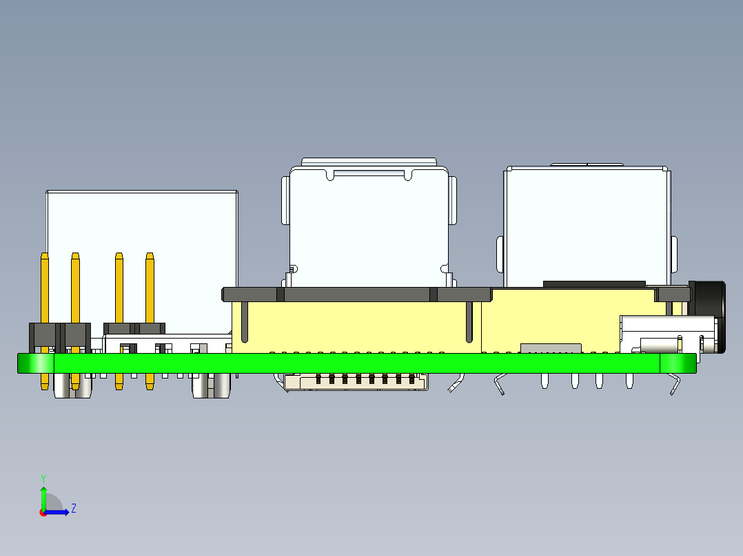 树莓派型号 3 4 +冷却左视图
