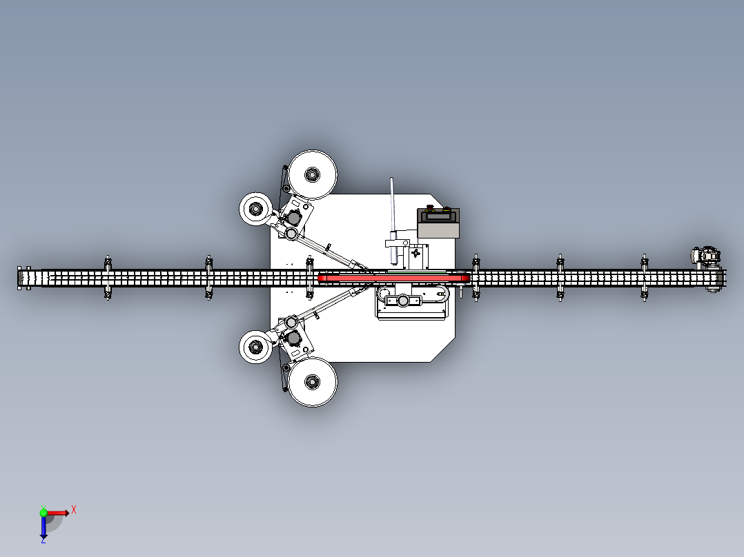 双面贴标机俯视图