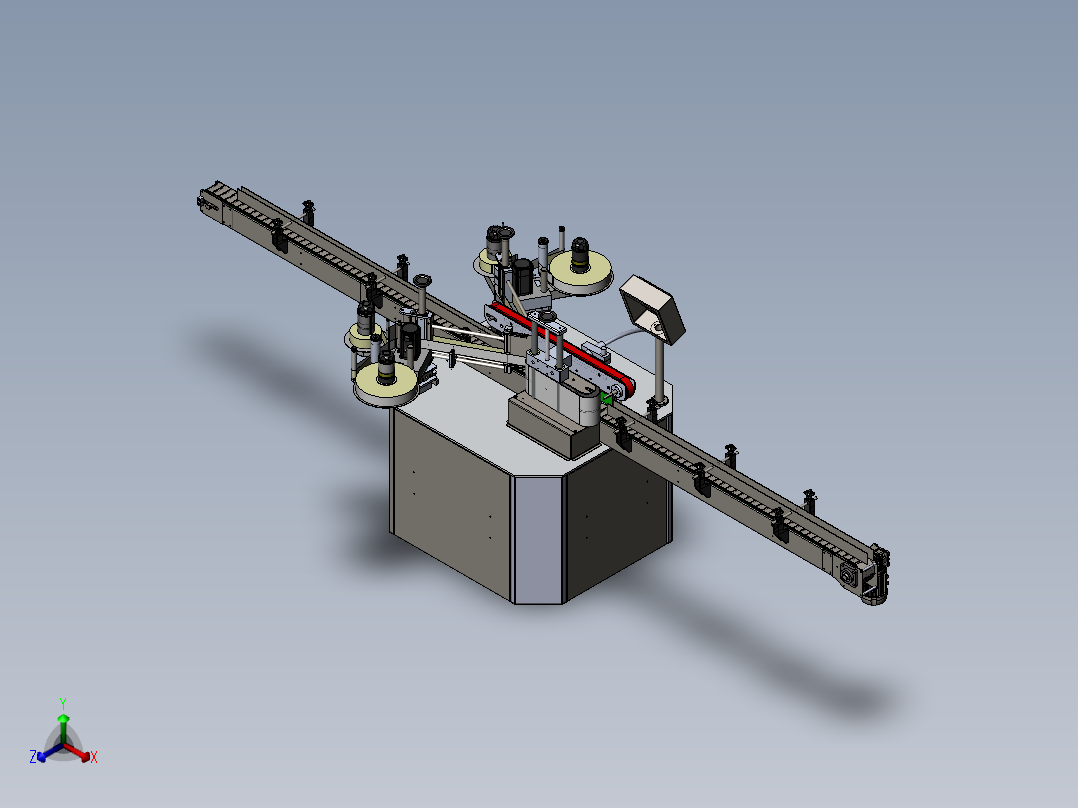双面贴标机正等轴测图
