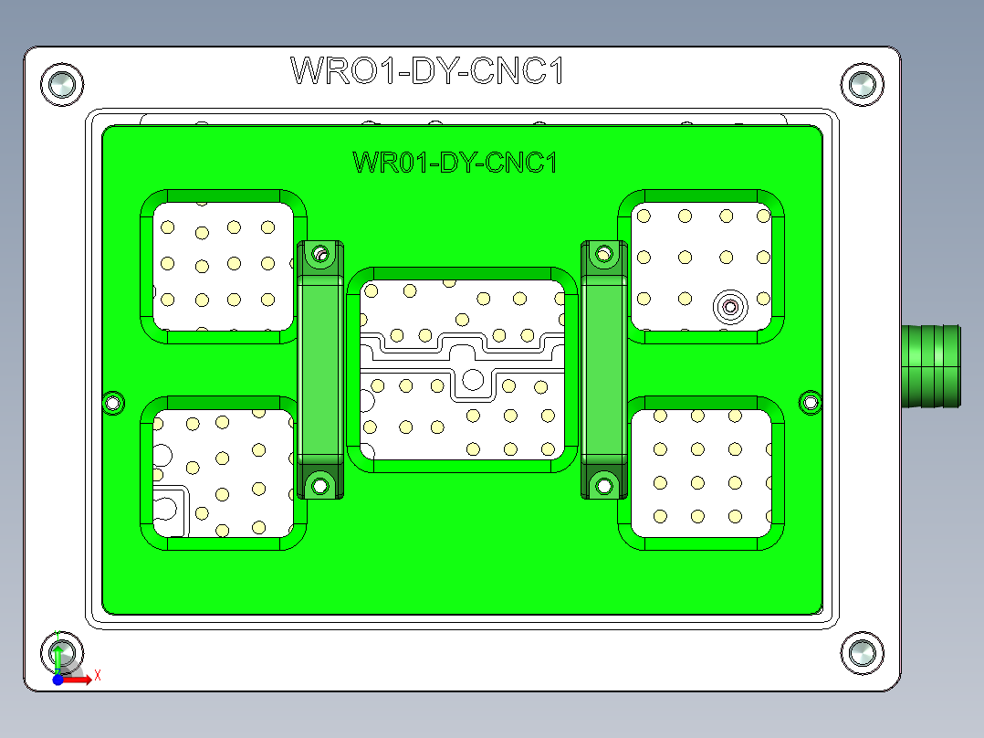WRO1-DY-笔记本CNC工装夹具三维模型CNC1-0112前视图