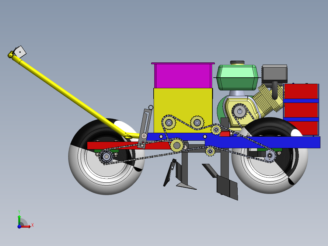 播种机（宝塔莱）设计（sw16可编辑+说明书+bom）前视图