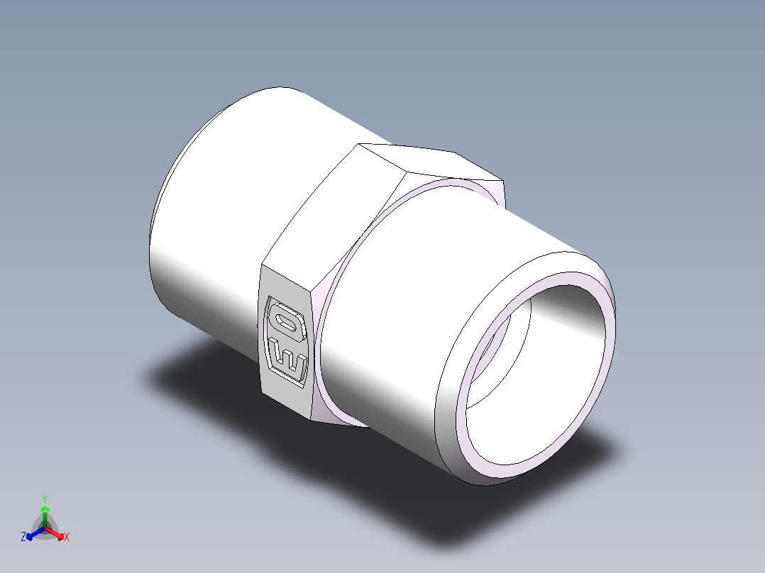 直通接头-G、1C-16正等轴测图