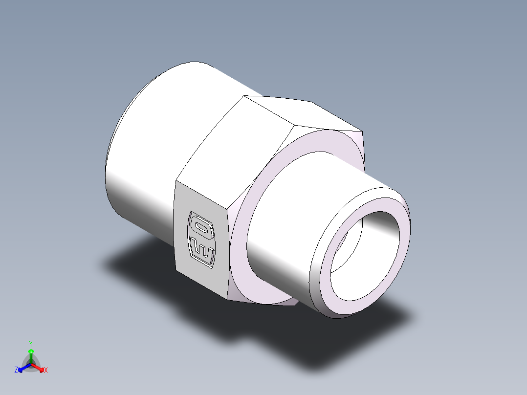 直通变径-GR、1D-18-22正等轴测图
