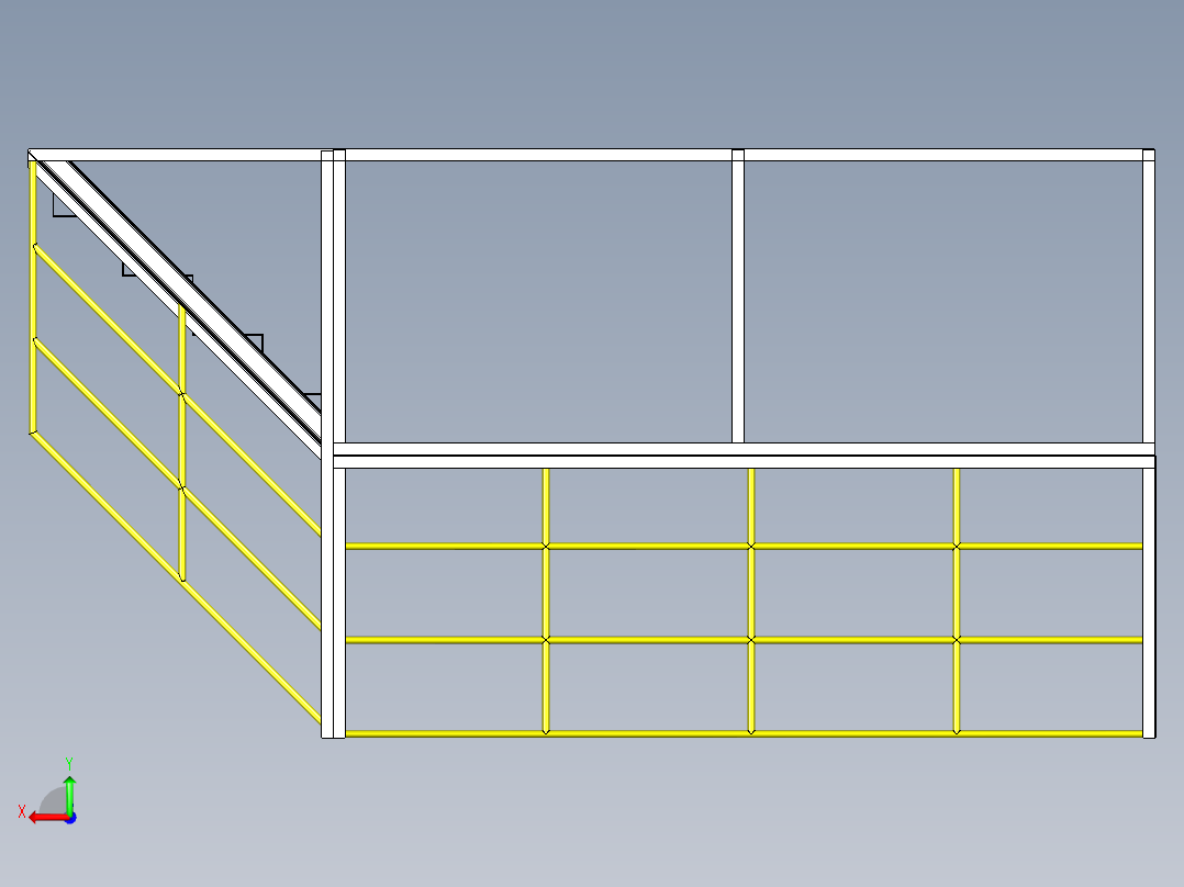 钢架平台后视图
