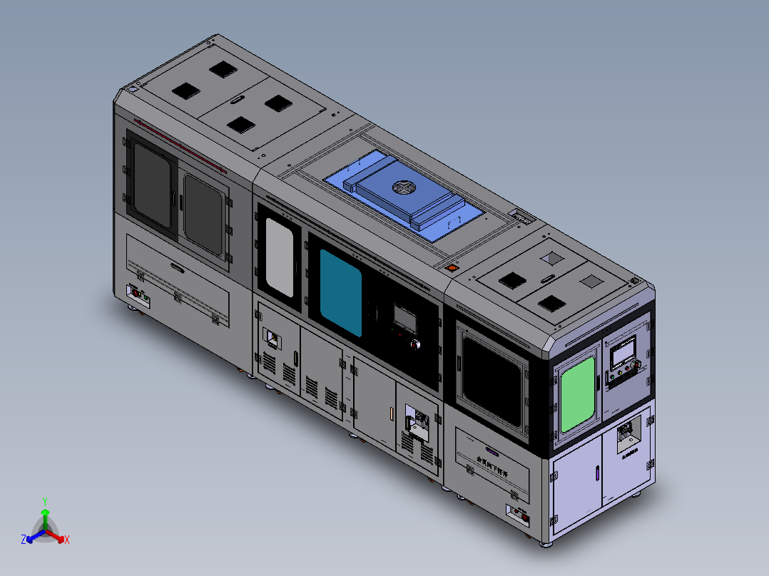 手机中框检测设备xt正等轴测图
