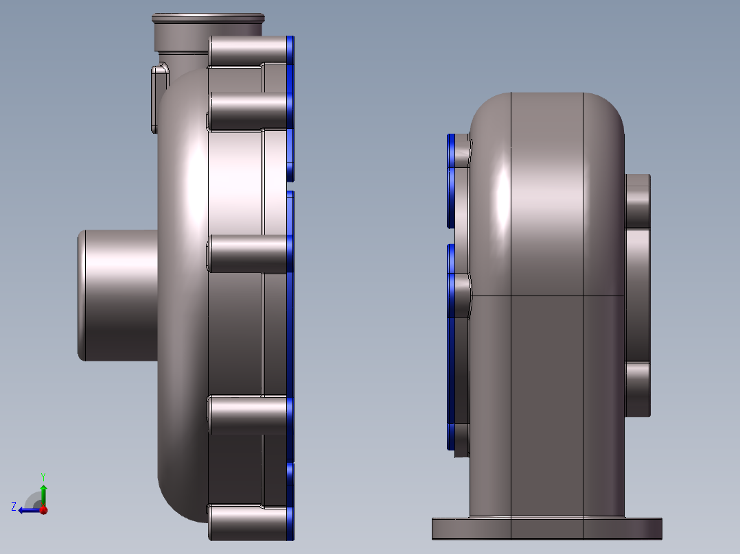 增压器(10)右视图