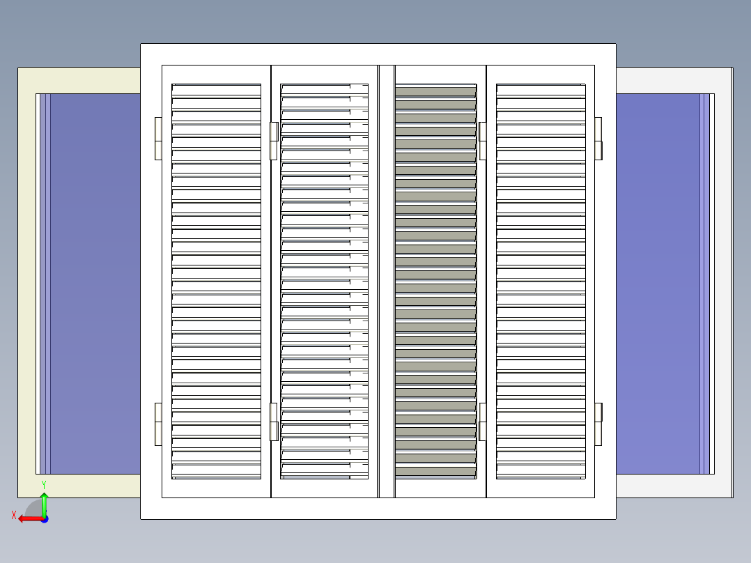 B2004389-木窗窗子后视图