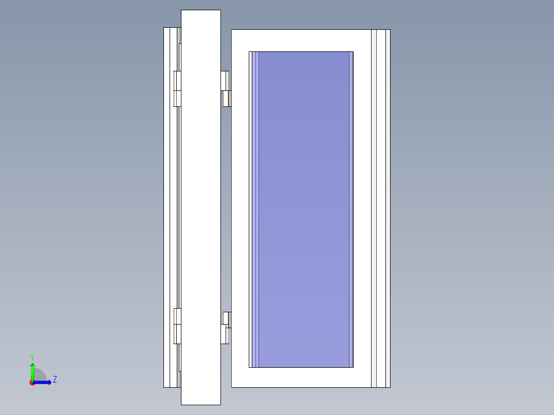 B2004389-木窗窗子左视图