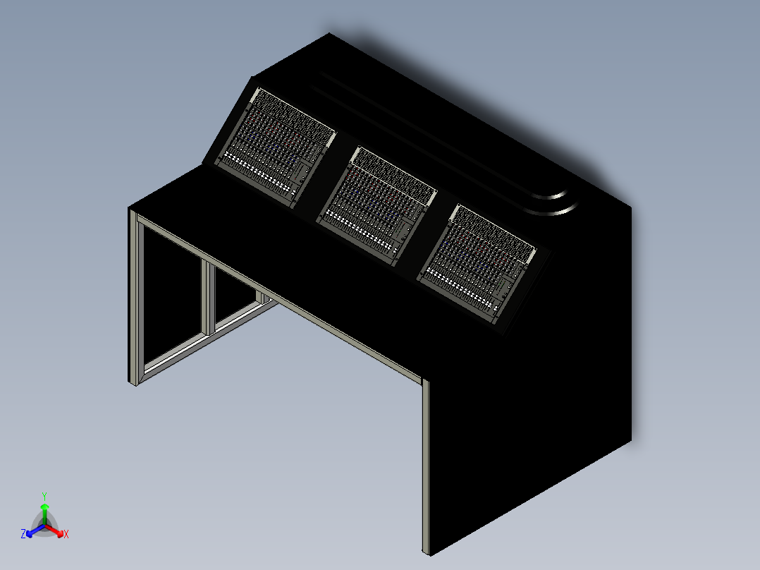 录音控制台recording-console-desk-1831-模型格式为 stp