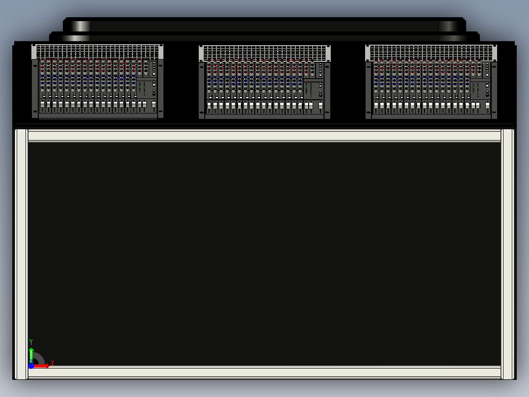 录音控制台recording-console-desk-1831-模型格式为 stp前视图