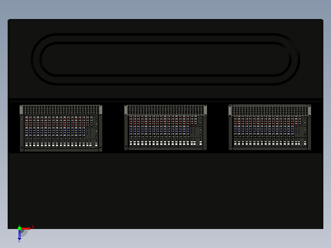 录音控制台recording-console-desk-1831-模型格式为 stp俯视图