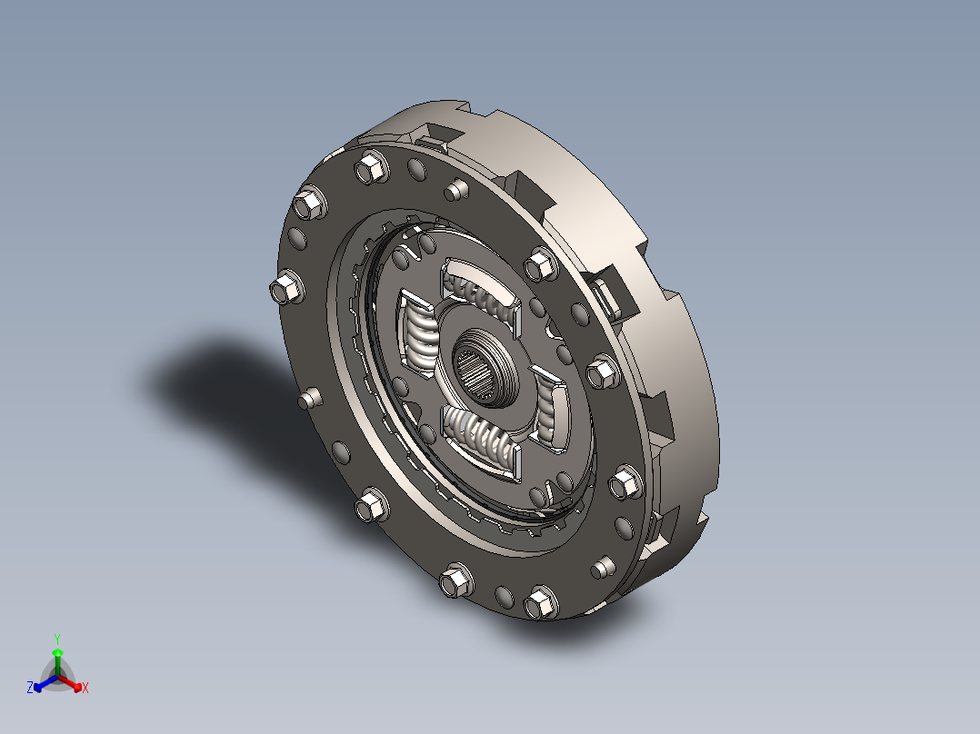 扭矩阻尼器_离合器组件 - 丰田普锐斯正等轴测图