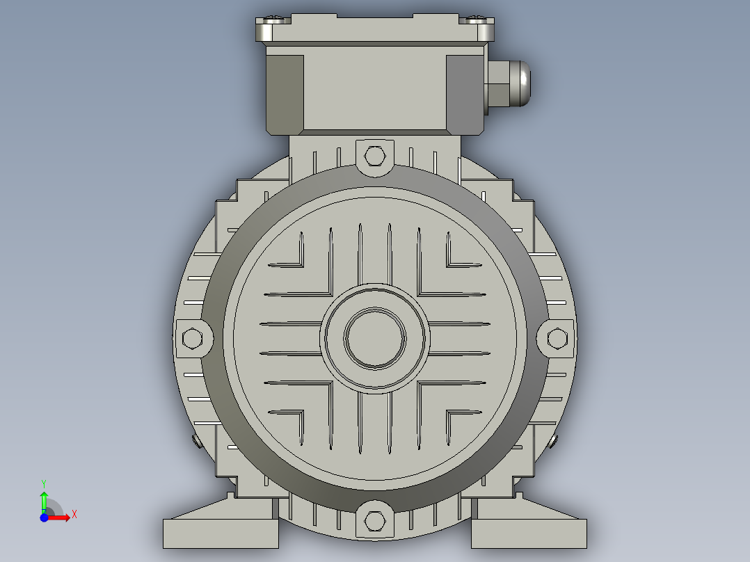 Y3EJ系列电机B3安装(63180L)Y2EJ-100-6P-15kW-B3前视图