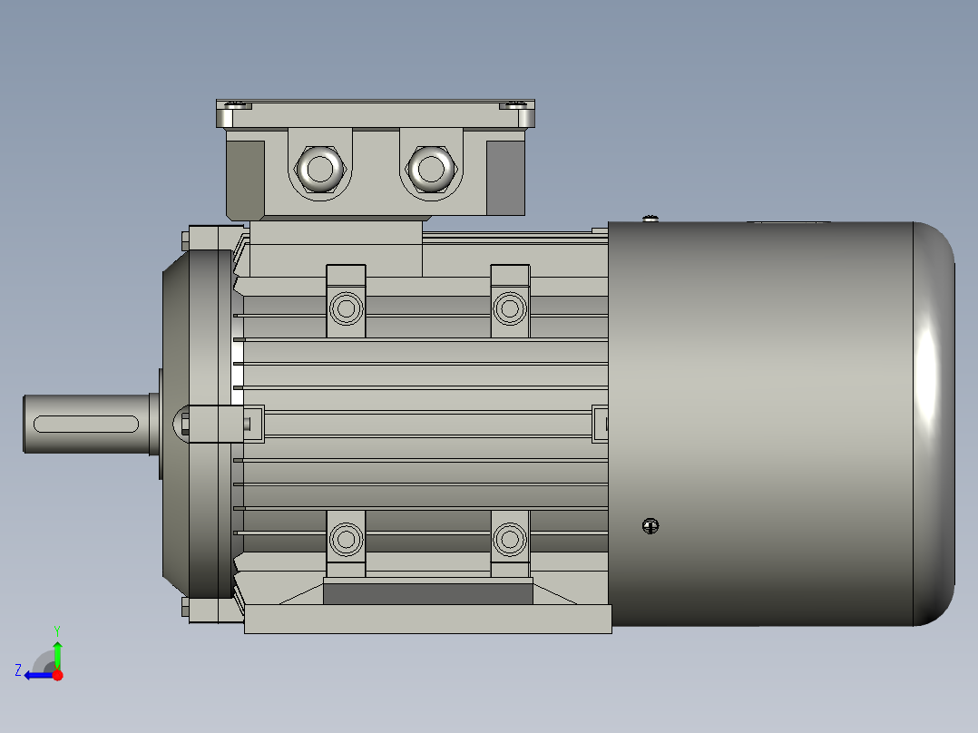 Y3EJ系列电机B3安装(63180L)Y2EJ-100-6P-15kW-B3右视图