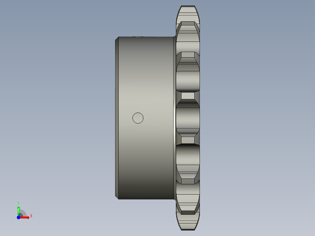 08B主动链轮16z30孔前视图