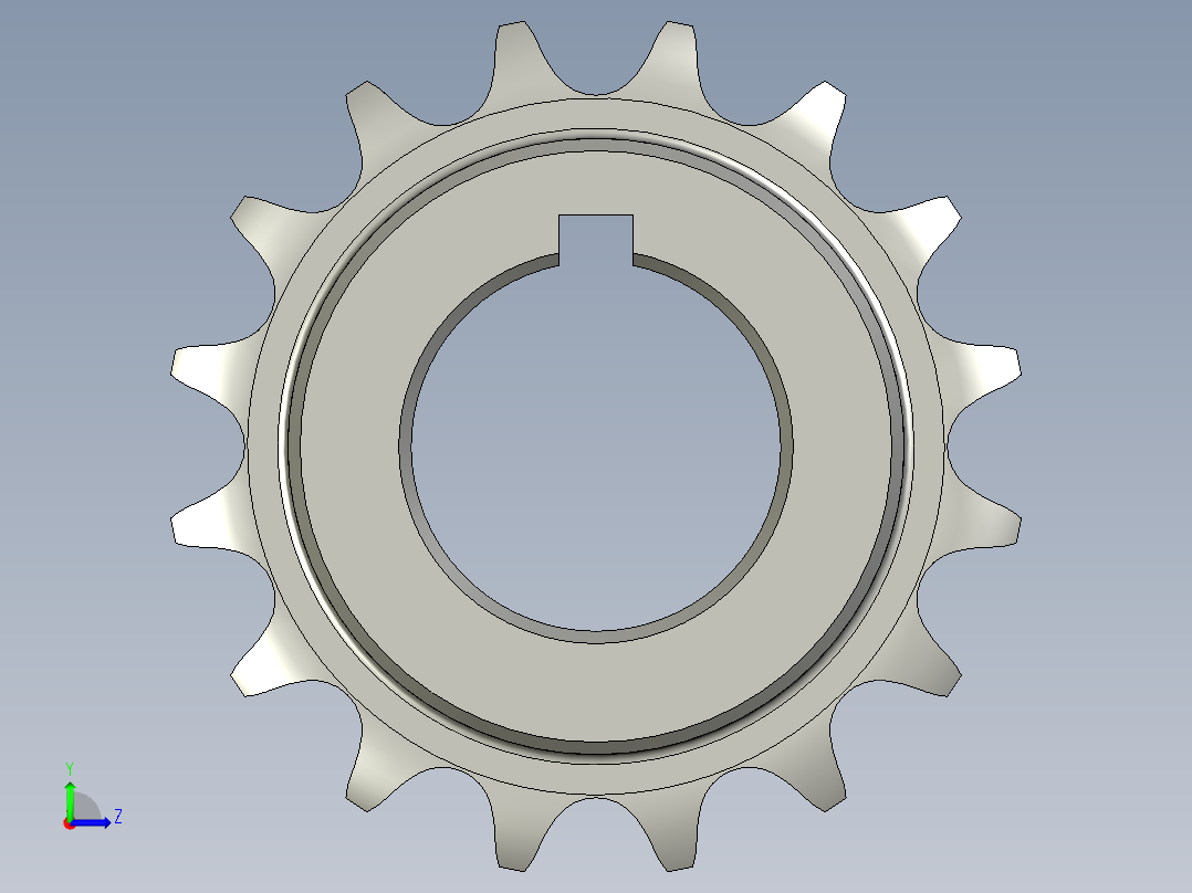 08B主动链轮16z30孔左视图
