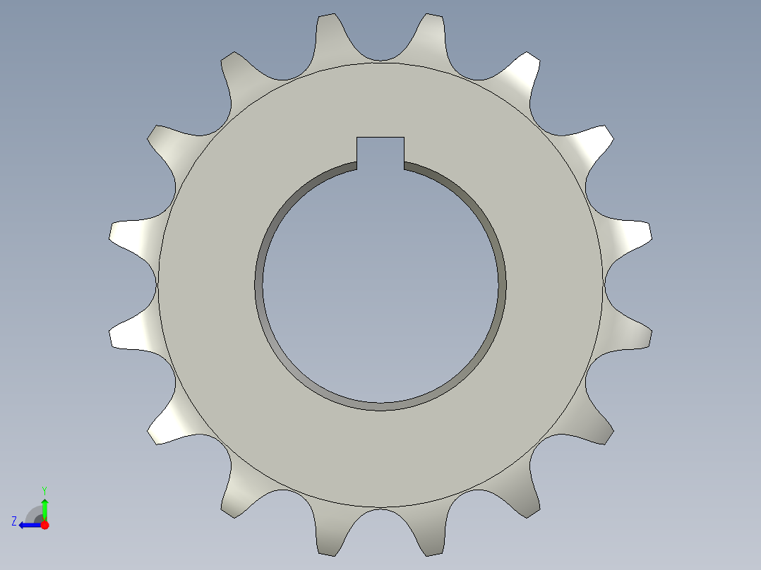 08B主动链轮16z30孔右视图