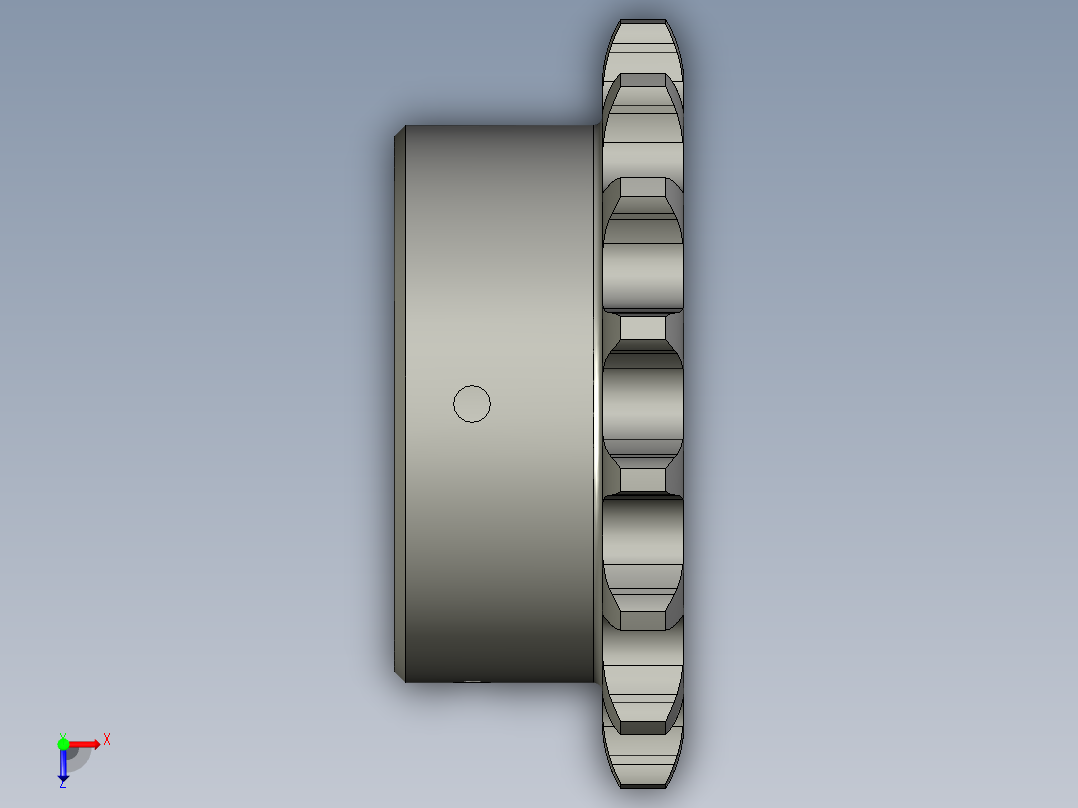 08B主动链轮16z30孔俯视图