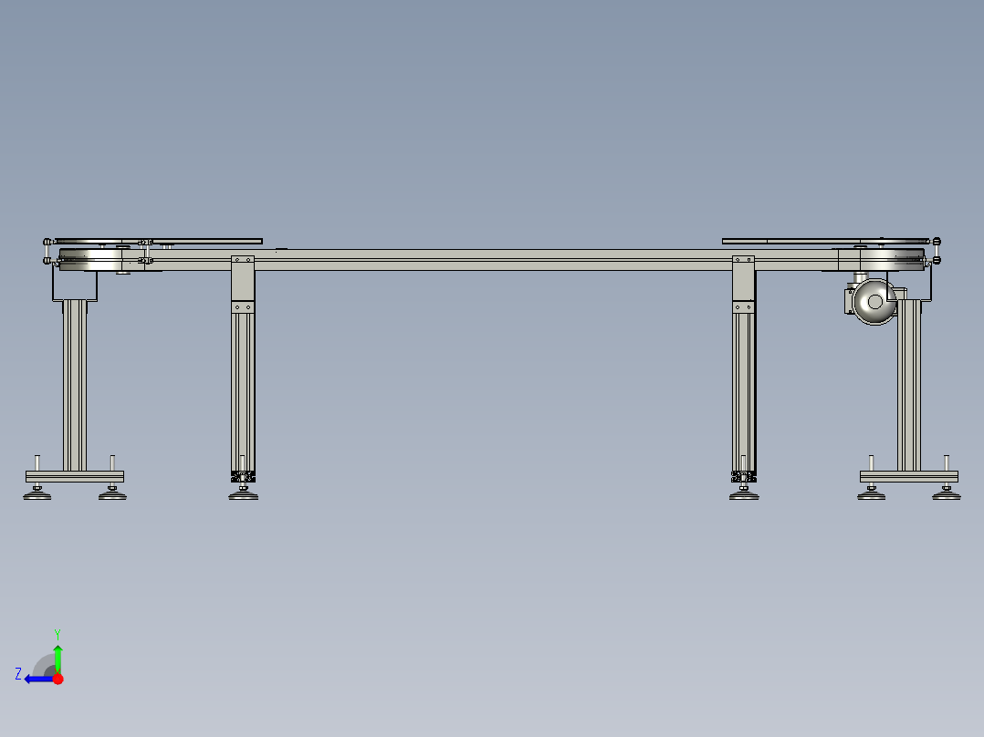 柔性链结构以及输送设备右视图