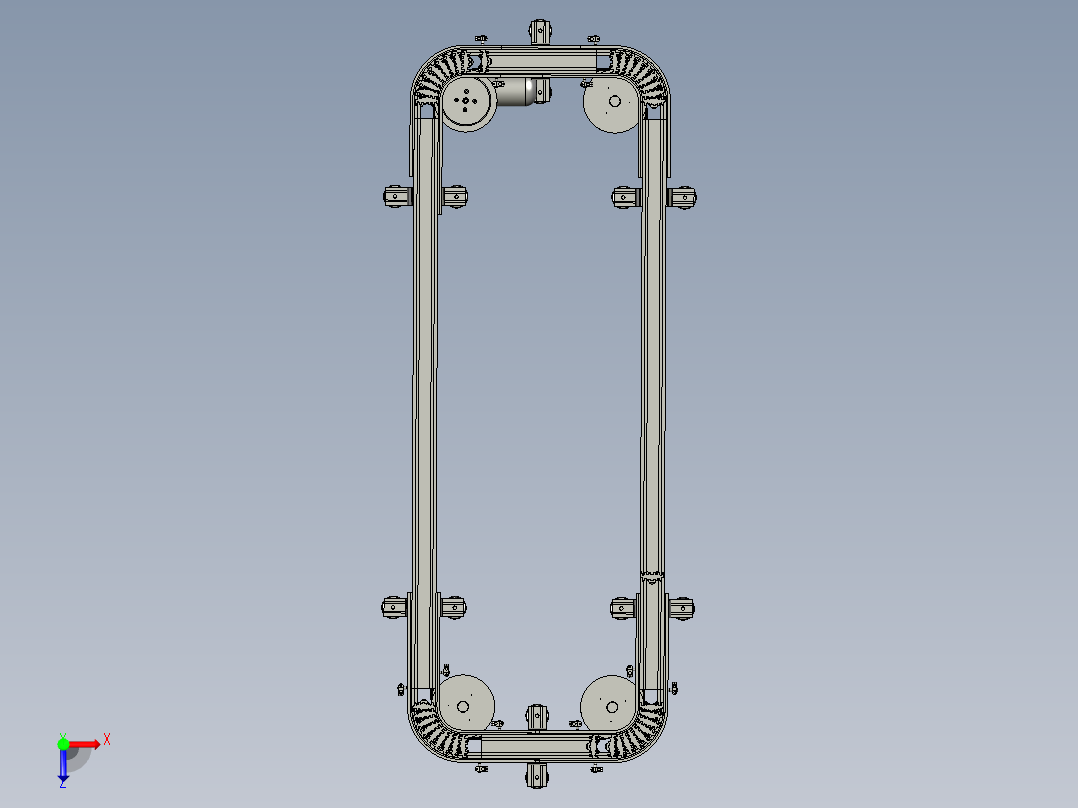 柔性链结构以及输送设备俯视图