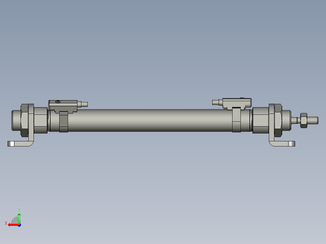 气缸MI16x125SCMLB(0)+(CS1-M-2)后视图