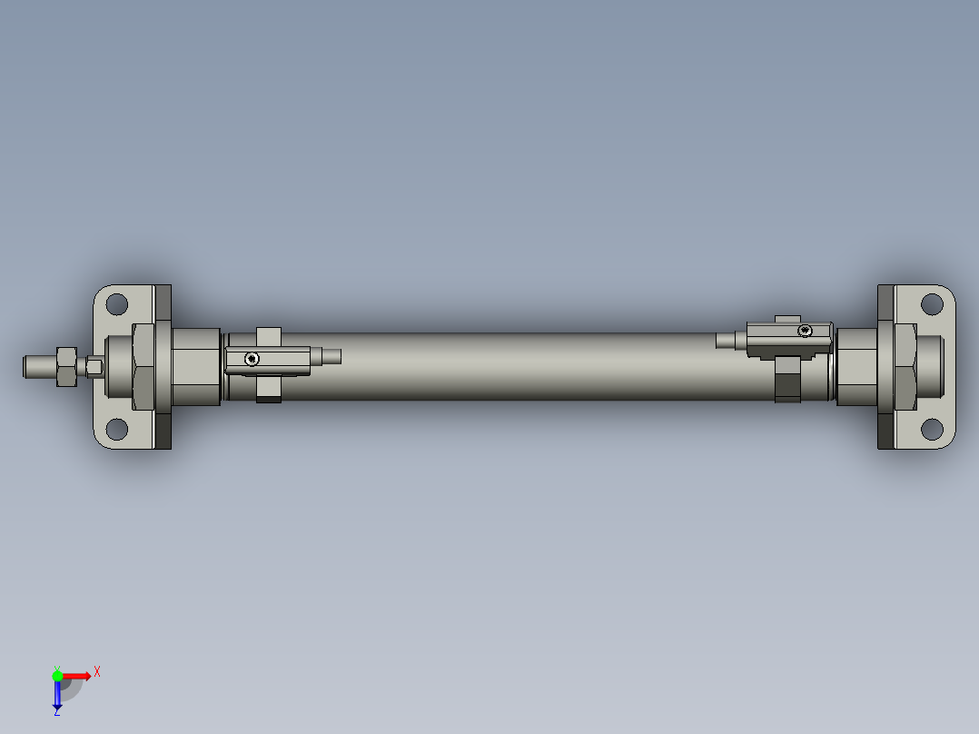 气缸MI16x125SCMLB(0)+(CS1-M-2)俯视图