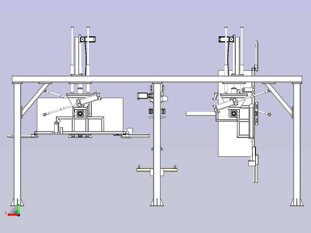 一款机械手提升翻转机后视图