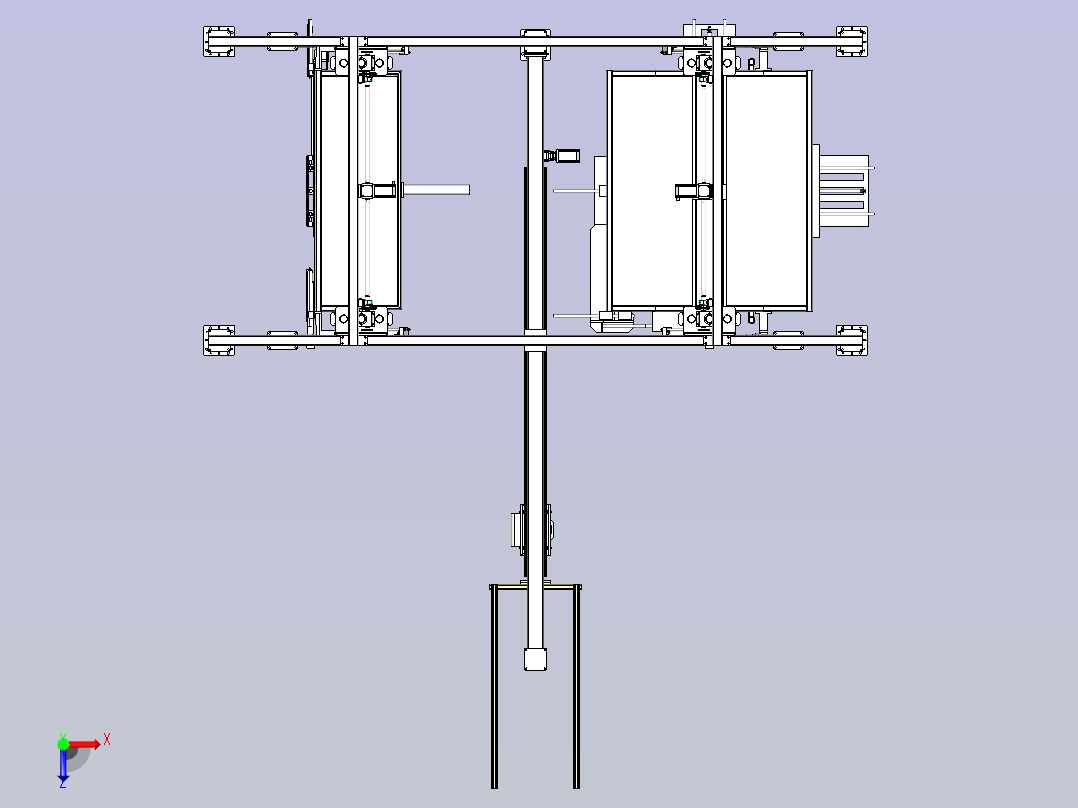一款机械手提升翻转机俯视图