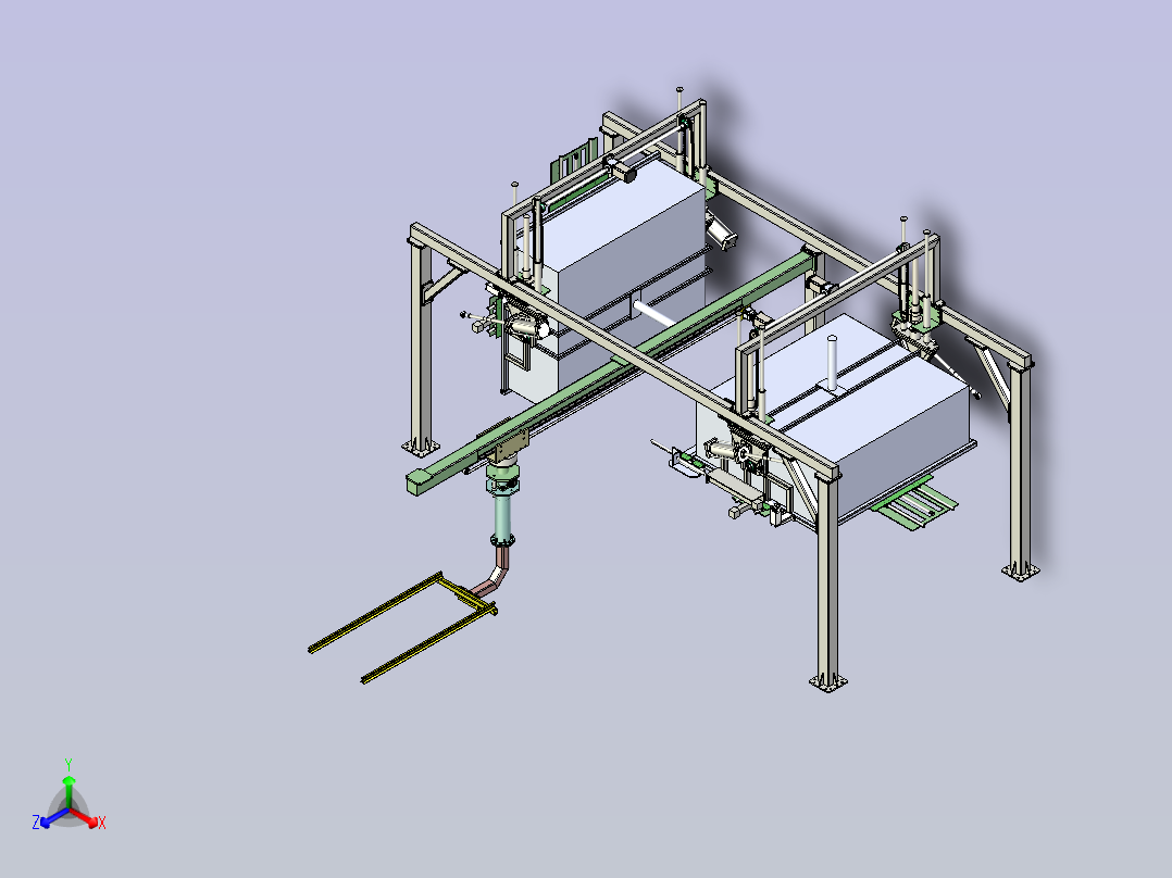 一款机械手提升翻转机正等轴测图