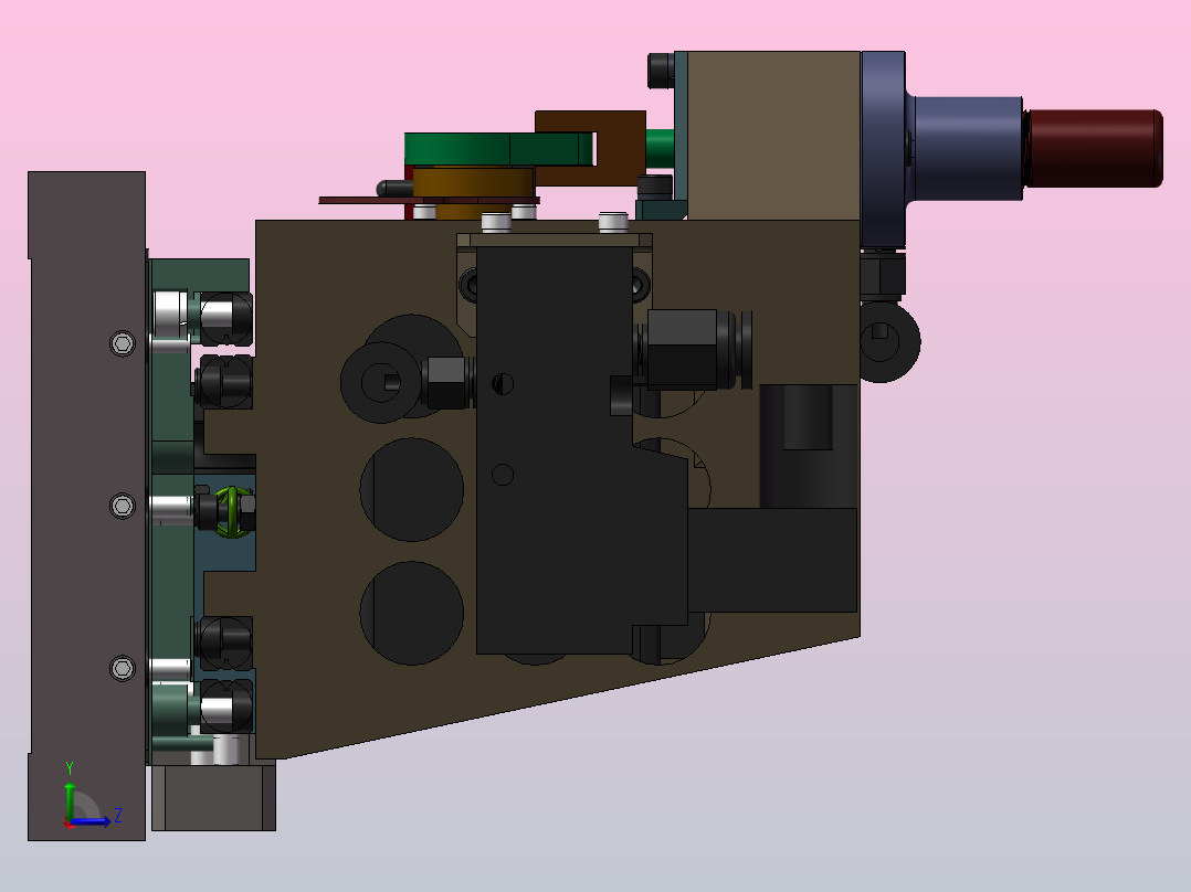 A6 LED芯片标准顶针机构左视图